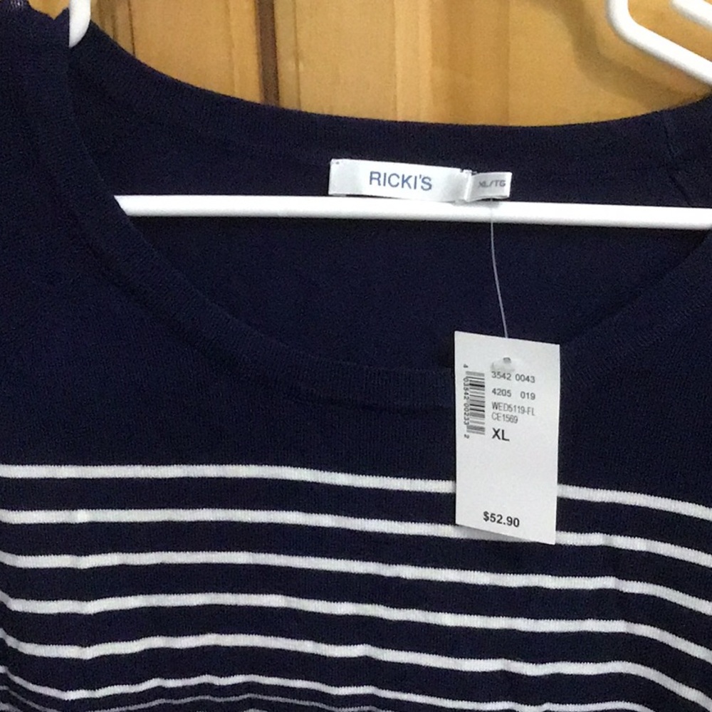 New with Tags Ricki’s Striped Sweater XL - Picture 2 of 2